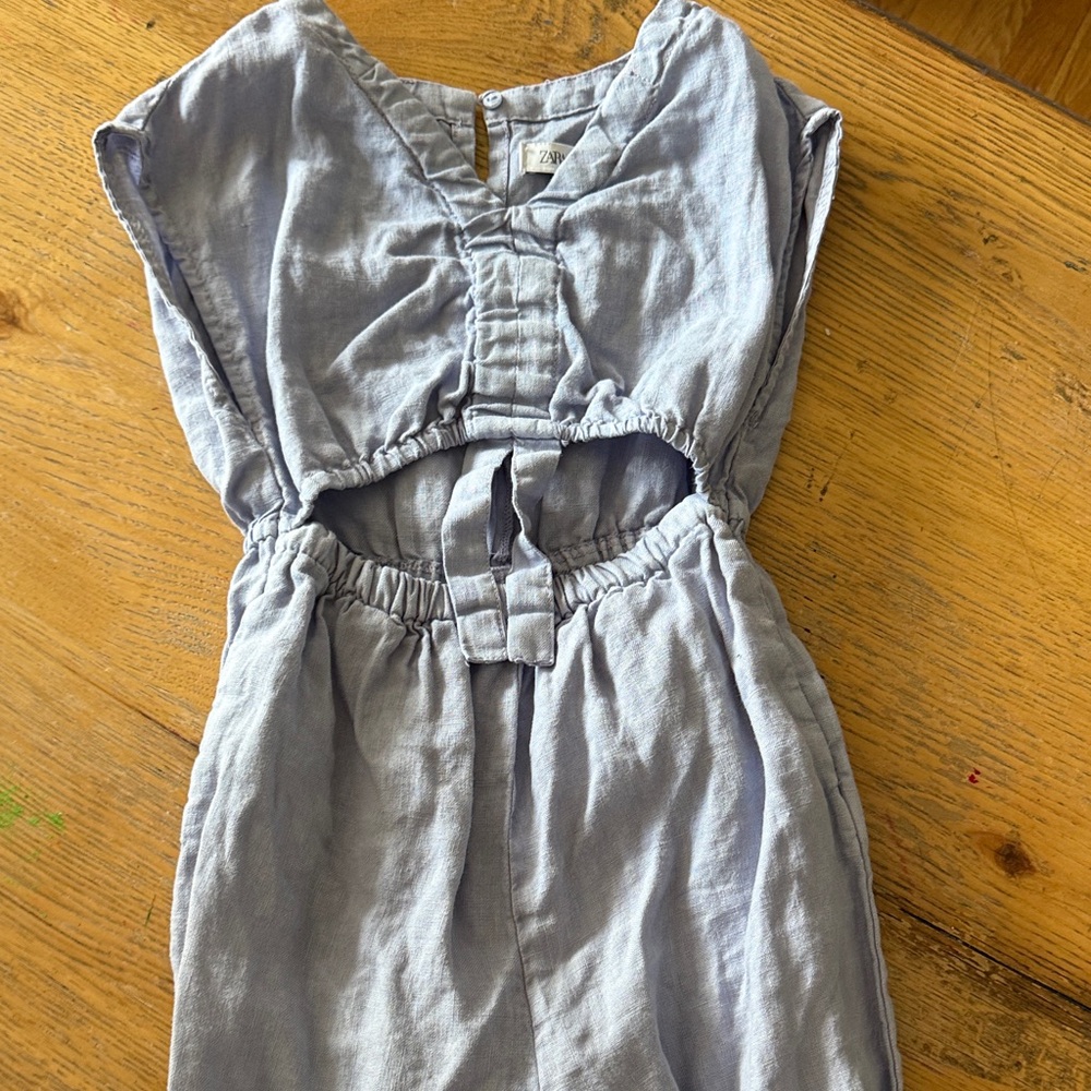 Kids Light Blue Sleeveless Jumpsuit